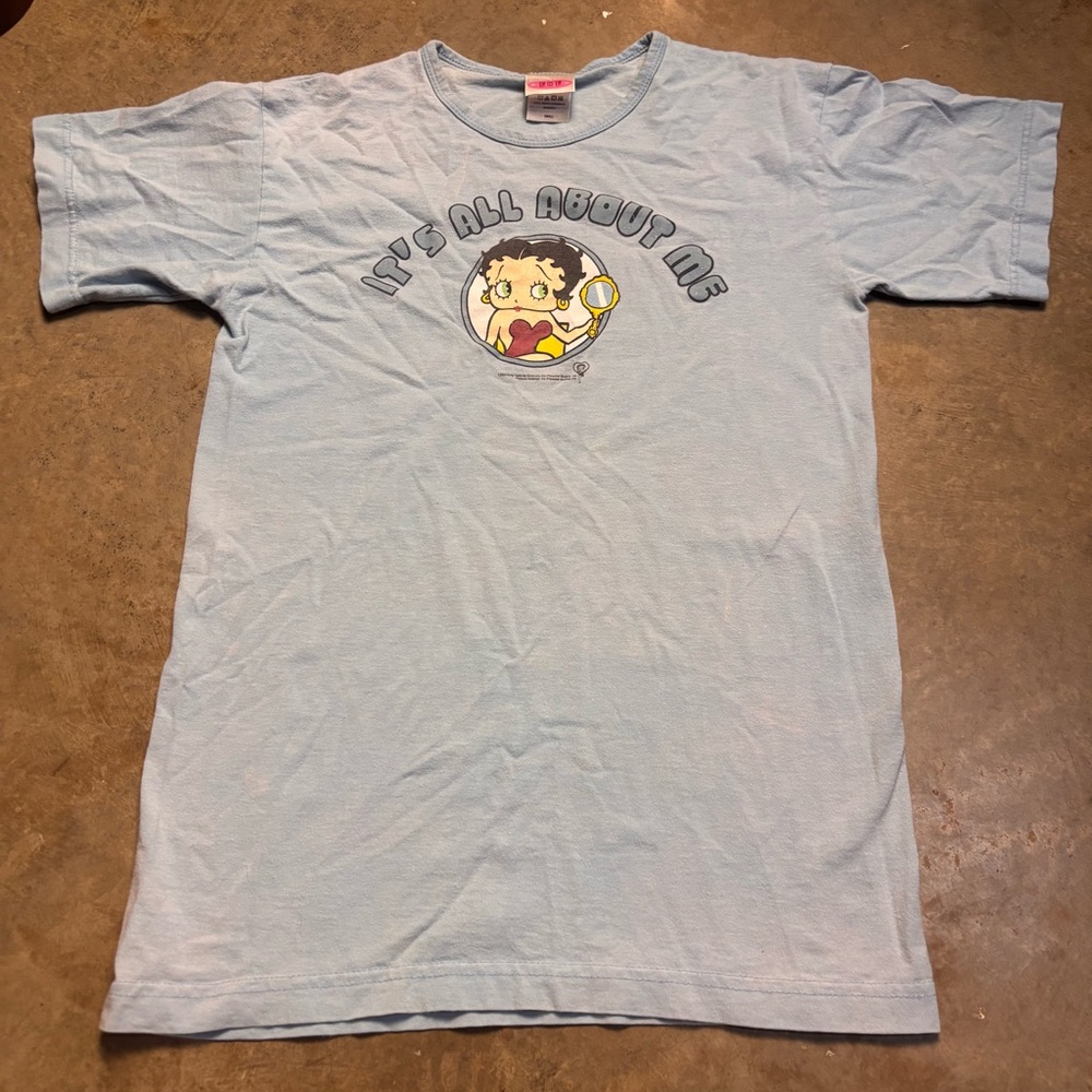 TNT Betty Bop T Shirt Womens Small Blue It’s All About Me Vintage Y2K Shirt